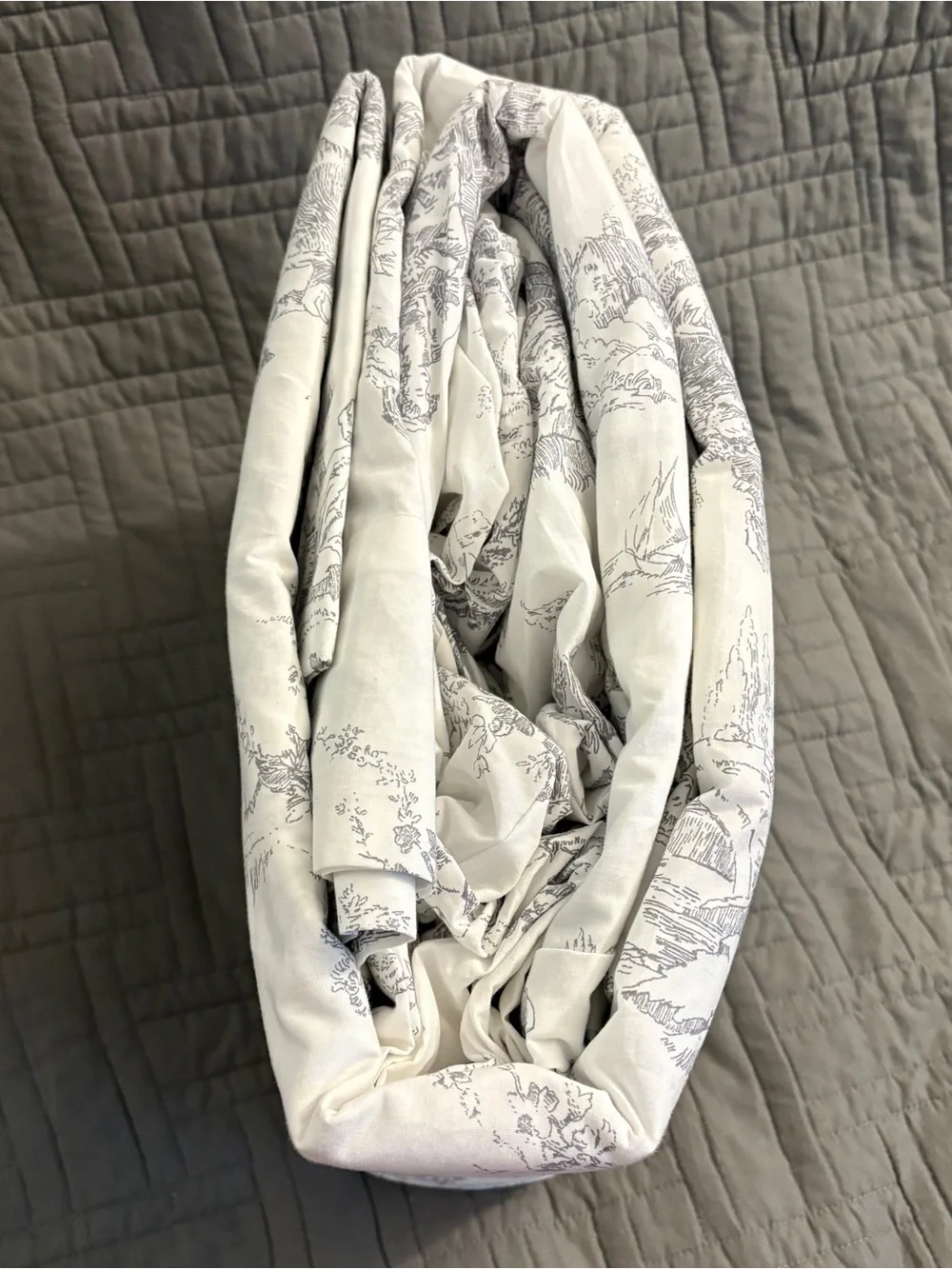 Cabbages & Roses LONDON Country Toile Slate Grey 4-Piece King Sheet Set NEW